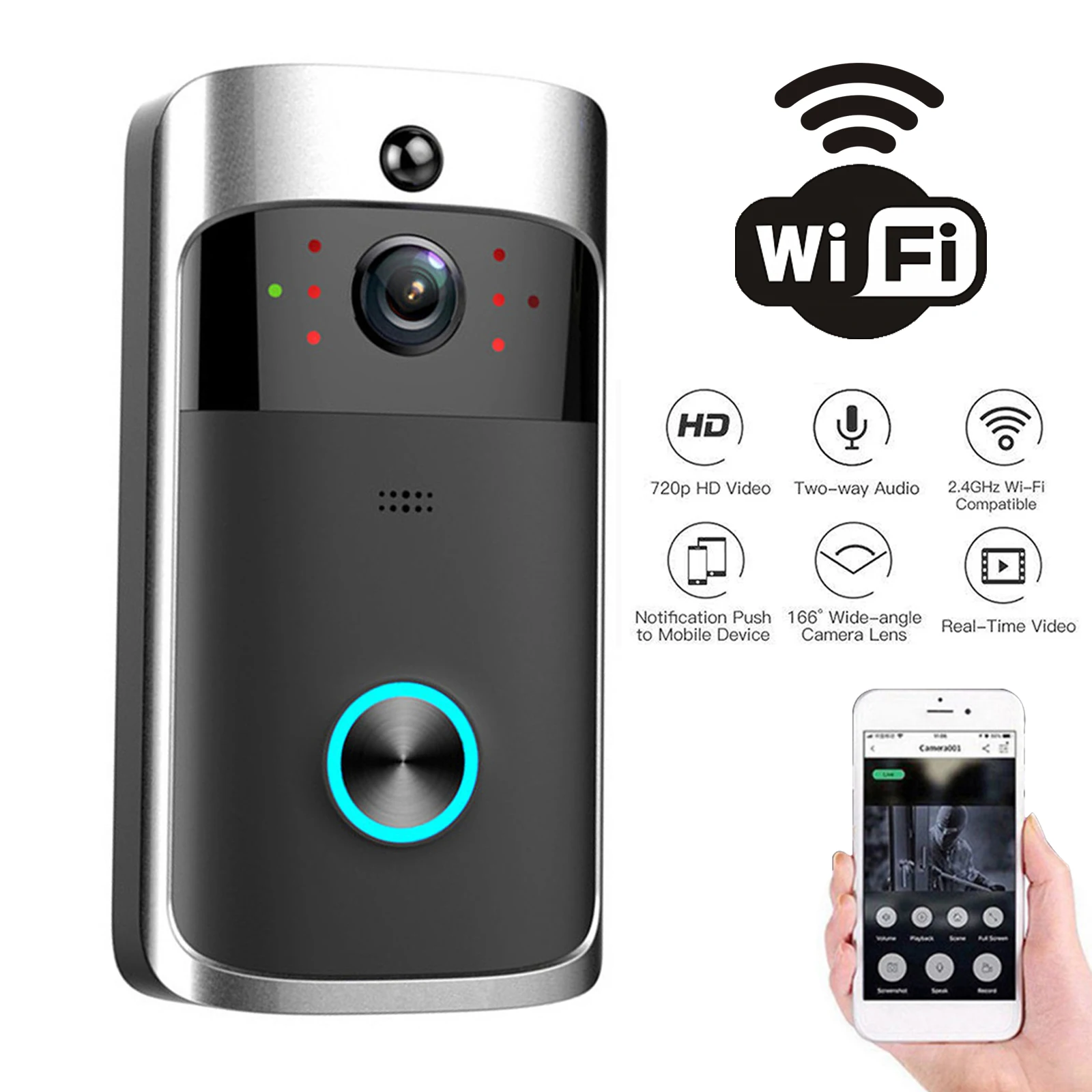 Smart Home Cctv - 2026 جديد V5 جرس باب يتضمن
