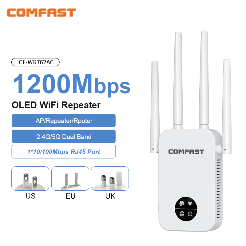 Smart Home X10 - كومفاست 1200Mbps واي فاي مكرر شاشة