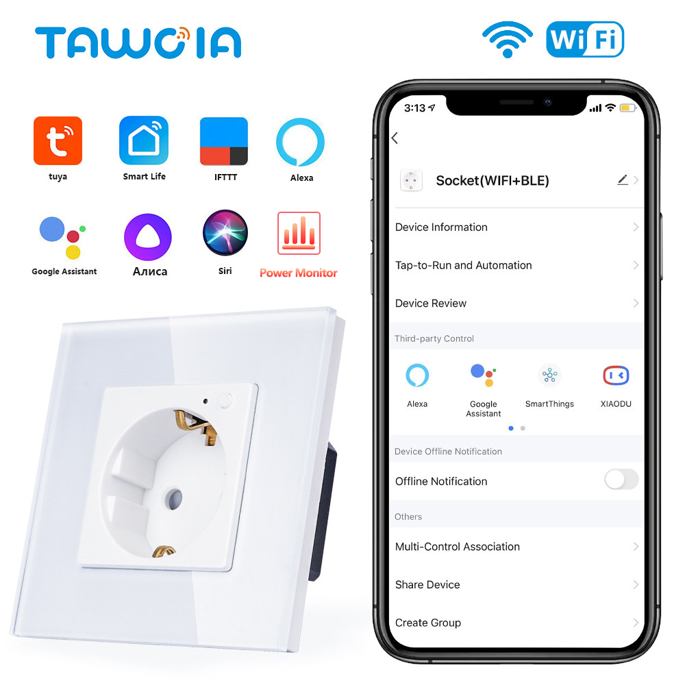 Smart Home Yandex - TAWOIA Wifi مقبس الحائط الاتحاد الأوروبي