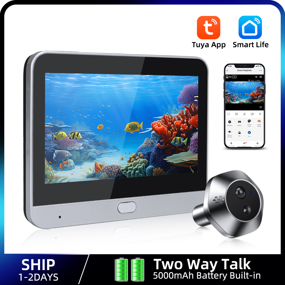Smart Home Cctv - 1080P واي فاي ثقب الباب تويا