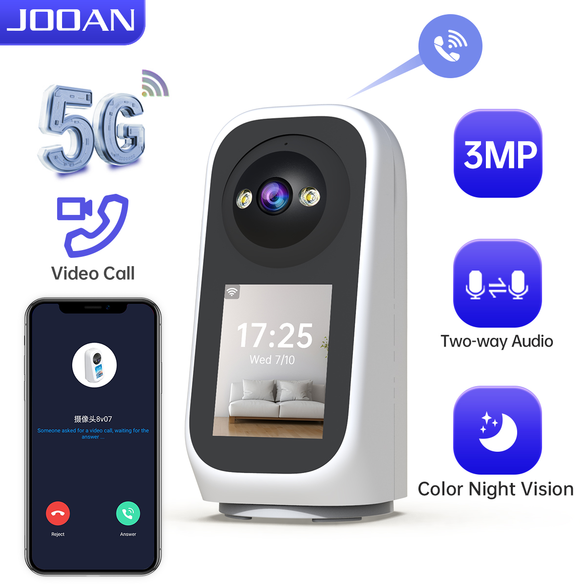 كاميرا JOOAN 3MP PTZ بتقنية 5G - مراجعة Smart Home Battery Camera Ezviz وسعره